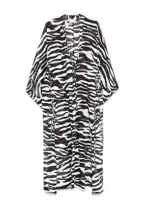 The Attico zebra-print beach cover-up - Black