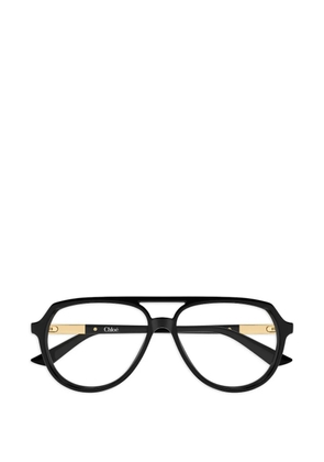Chloé Eyewear logo-detail pilot-frame glasses - Black