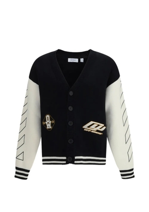 Off-White varsity embroidered cardigan - Black