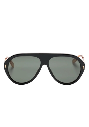 Gucci Eyewear logo-engraved navigator-frame sunglasses - Black
