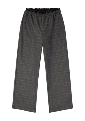 Diesel elastic-waist checked straight trousers - Black