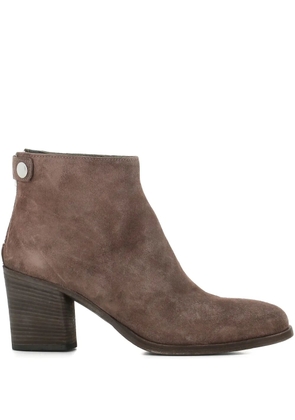 Officine Creative zip-detail block-heel ankle boots - Brown