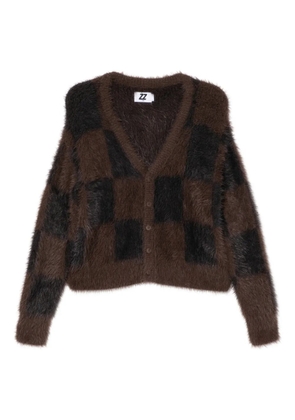 izzue checked cardigan - Brown