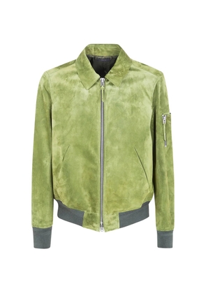 TOM FORD suede bomber jacket - Green