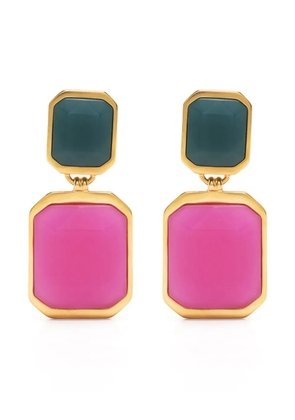 Saint Laurent contrast-dual-tone earrings - Gold