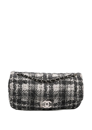 CHANEL Pre-Owned 2013-2014 CC Tweed Print Nylon Single Flap shoulder bag - Black