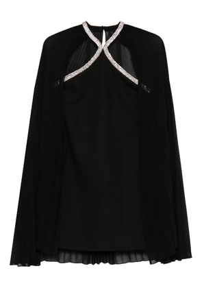 SANDRO pleated-cape embellishment mini dress - Black