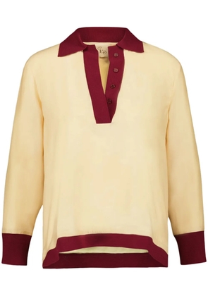 PAULA Diane V-neck silk blouse - Neutrals