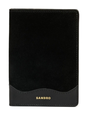 SANDRO calfskin wallet - Black