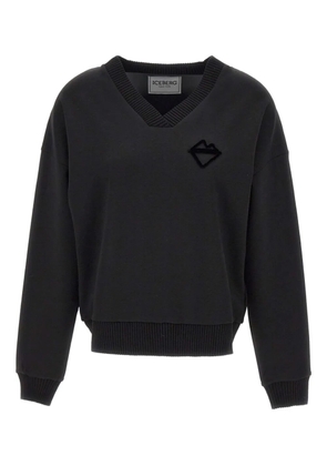 Iceberg V-neck logo-detail sweatshirt - Black