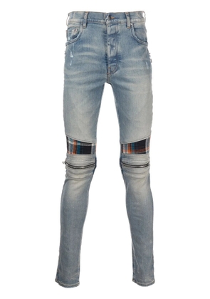 AMIRI mid-rise contrasting-panel skinny jeans - Orange