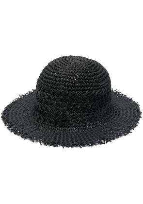 Ruslan Baginskiy embroidered-logo straw hat - Black