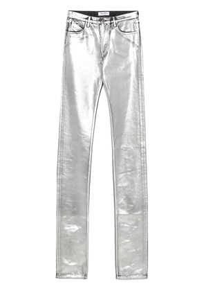 The Attico metallic-finish jeans - Silver