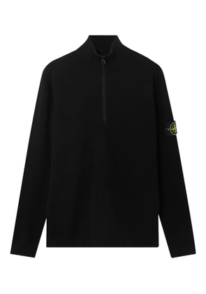 Stone Island Compass-motif ribbed sweater - Black