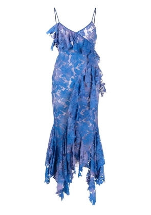 The Attico Thelma lace draped dress - Blue