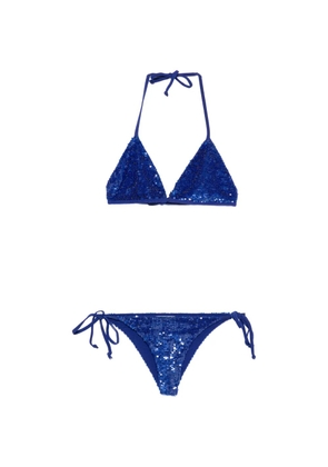 P.A.R.O.S.H. sequin-embellishment bikini set (set of two) - Blue