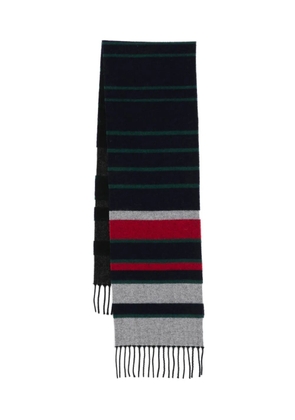 Paul Smith striped fringed scarf - Blue