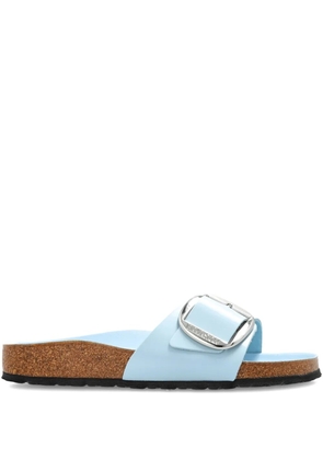 Birkenstock buckle patent leather flat sandals - Blue