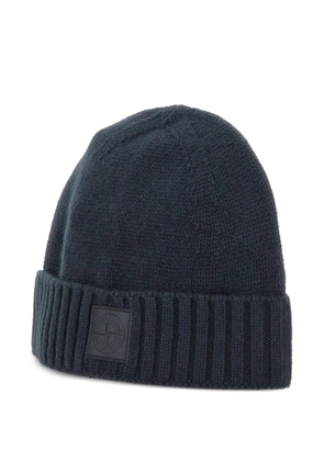Stone Island compass-logo cuff beanie - Blue