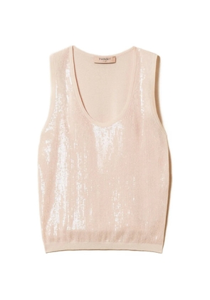 TWINSET sequined top - Pink