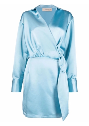 Blanca Vita wrap-style satin-effect dress - Blue