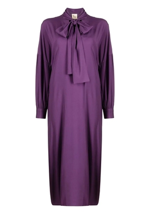PAULA scarf-detail midi dress - Purple