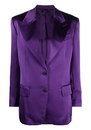 TOM FORD single-breasted satin-finish blazer - Purple