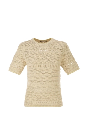 Fabiana Filippi crochet-design short-sleeve sweater - Neutrals