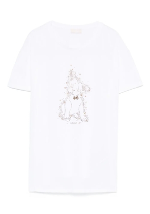 LIU JO embellished dog motif T-shirt - White