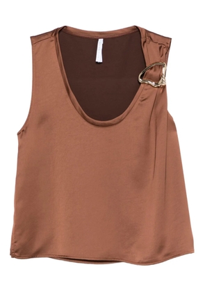 IMPERIAL buckle-detail sleeveless top - Brown