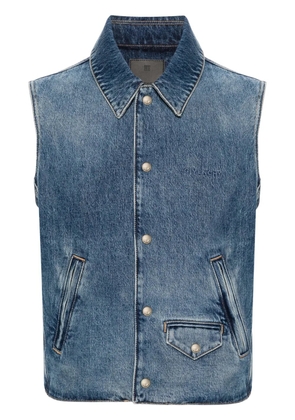 Givenchy logo-embroidered denim vest - Blue