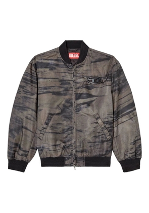 Diesel abstract-print bomber jacket - Grey