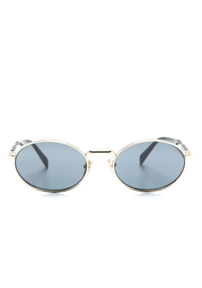 Prada Eyewear logo-engraved oval-frame sunglasses - Gold