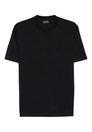 Emporio Armani embossed crew-neck T-shirt - Blue