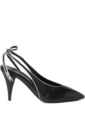 Miu Miu 85mm bow-detail slingback pumps - Black