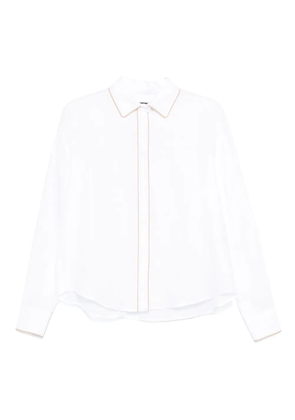 mvp wardrobe linen trim shirt - White