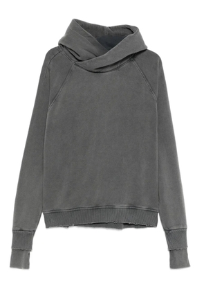 Thom Krom raglan-sleeve frayed-hem hoodie - Grey