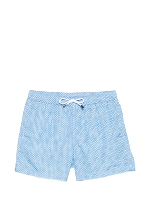 Fedeli drawstring patterned beach shorts - Blue