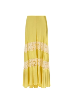 Alberta Ferretti lace insert skirt - Yellow