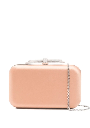 MACH & MACH crystal-embellished bow clutch - Neutrals