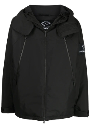 White Mountaineering logo-patch hooded jacket - Black