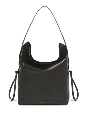 Marni split-handle leather shoulder bag - Black