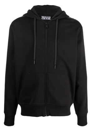 Versace Jeans Couture logo-tape hooded jacket - Black