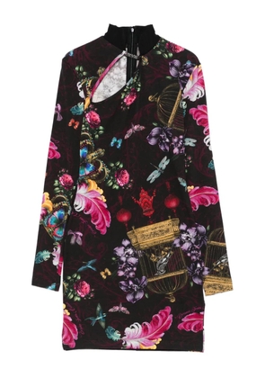 Versace Jeans Couture floral-print mini dress - Black