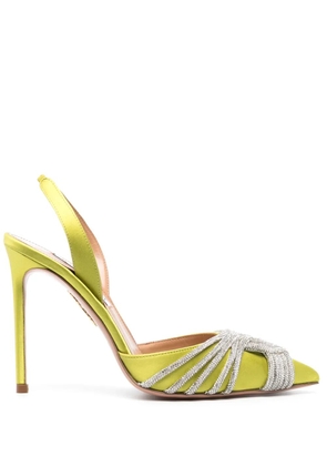 Aquazzura Gatsby 105mm crystal-embellished pumps - Green
