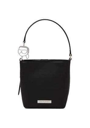 Karl Lagerfeld small logo-plaque bucket bag - Black