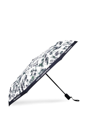 Karl Lagerfeld small Signature Vacance umbrella - White