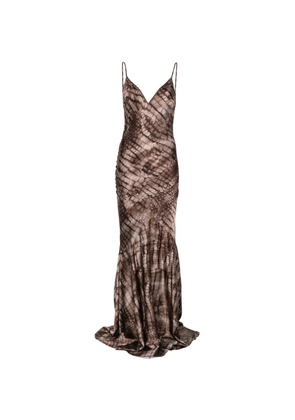 Elisabetta Franchi V-neck printed maxi dress - Brown