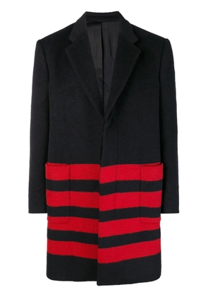 Calvin Klein stripe detail single-breasted coat - Black