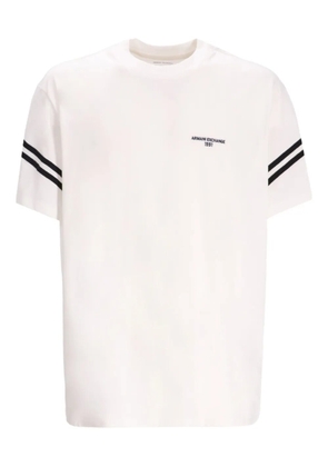 Armani Exchange stripe-detail cotton T-shirt - White